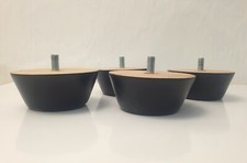 4x Wooden Furniture Legs Round