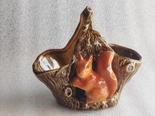 A vintage SYLVAC  Squirrel on basket Planter Vase 4240  11 cm tall