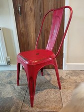 Red Metal Dining Chairs, Red