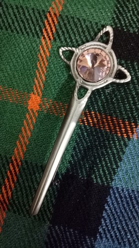 Celtic kilt pin - kilt, stone