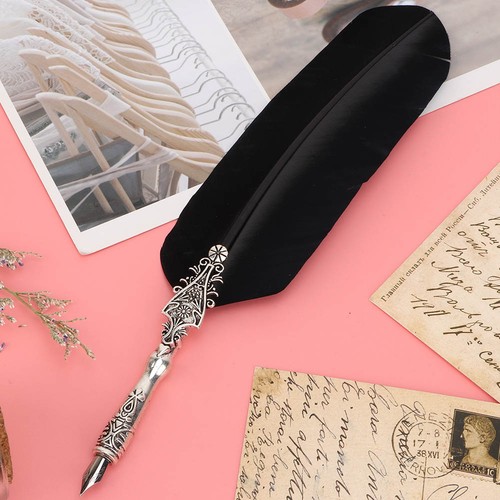 Feather pen with - (black),