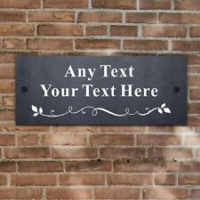 Personalised Natural Slate House Sign Door Number Plaque for Home Porch or Gate