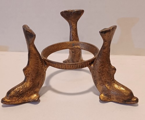 Vtg brass dolphin orb sphere - vtg,