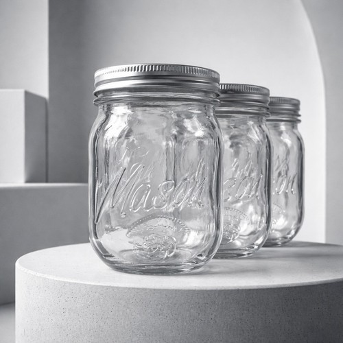 Premium glass mason jars 474ml - premium,