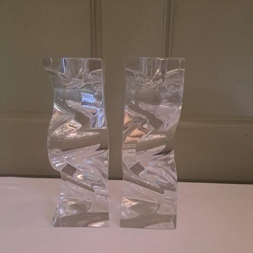 Pair rogaska crystal candle - pair,