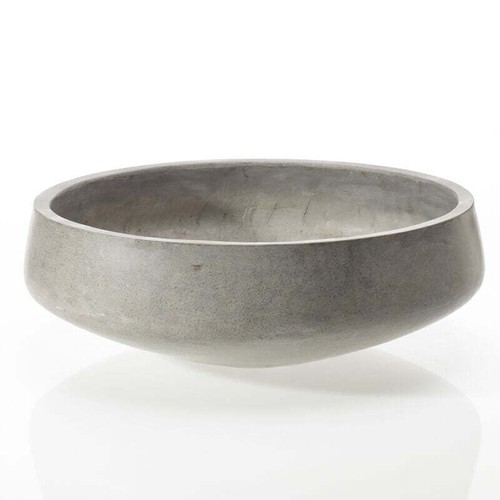 Round grey concrete bowl - round,
