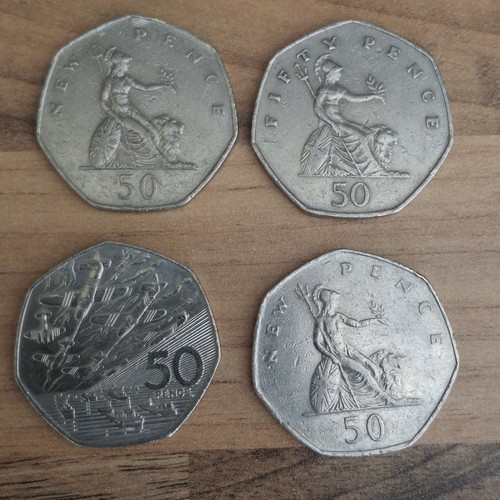 Large 50p pence coins - large, coins,
