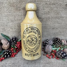 Old Vintage Printed Antique Ginger Beer Bottle RUTHIN WELSH WALES c1910’s