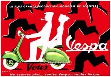VA03 VINTAGE 1954 VESPA SCOOTER ADVERTISING A4 POSTER PRINT