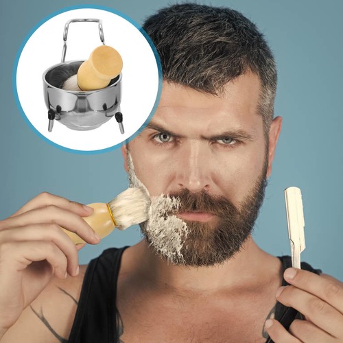 Shaving brush set with - shaving, holder