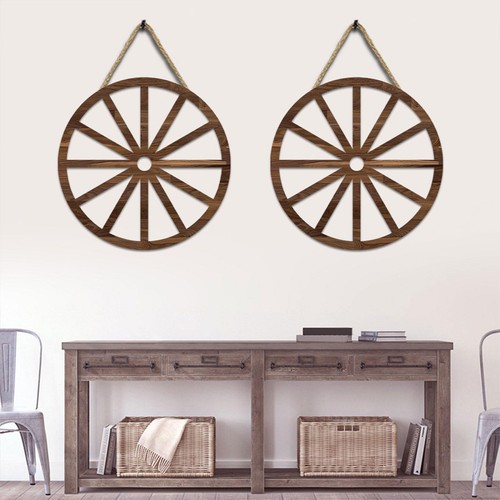 Wooden wagon wheel - 2x,