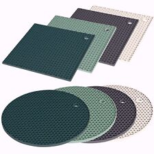 Silicone Pan Mat Trivet Heat Resistant Honeycomb Kitchen Hot Mat Round Square