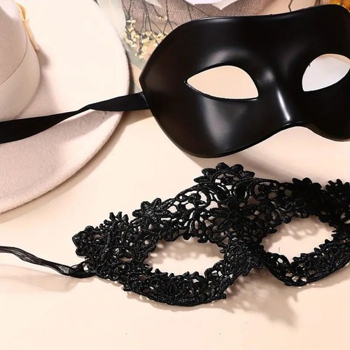 2pcs black lace masquerade - 2pcs,