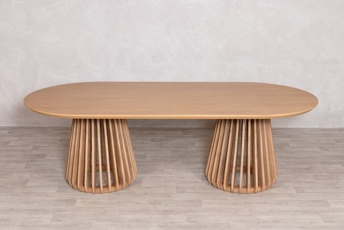 Oval wooden dining table - oval,