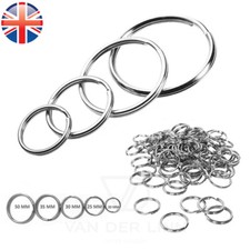 VDL KEYRING SPLIT RINGS Silver Small Large Key Ring 15 20 25 30 35 50mm