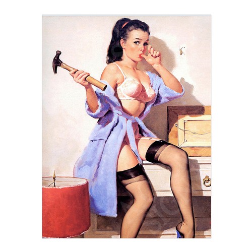 Sexy girl metal sign - metal,
