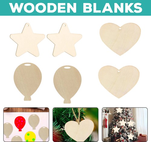 Wooden blank hearts ornaments - wooden,