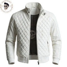 Men's White Real Leather