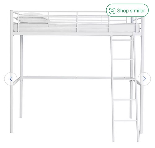 Metal high sleeper bed - bed, frame