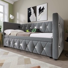 Daybed Single Upholstered Bed Sofa Bed With USB & Type C Charging Station | 3FT