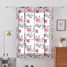 Attractive Peony Printed Sheer Curtain for Sophisticated Bedroom Decor