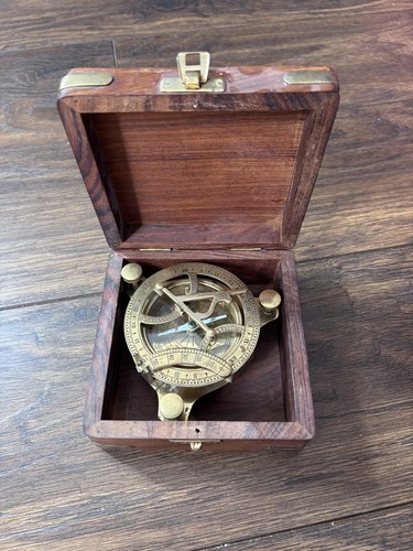 Solid brass sundial and - solid,
