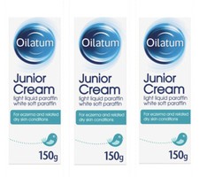 3x 150ml Oilatum junior Cream For Eczema & Related Dry Skin Condition For Kids 