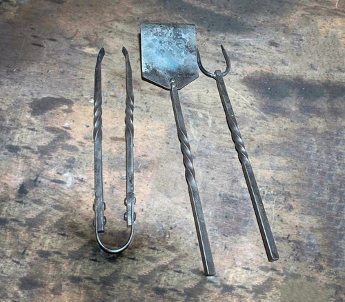 Hand forged bbq tools set - hand-forged,