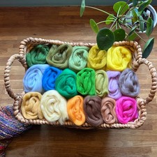 Heidifeathers® Needle Felting Wool 'Landscape Mix' - 18 x Colours Merino Wool