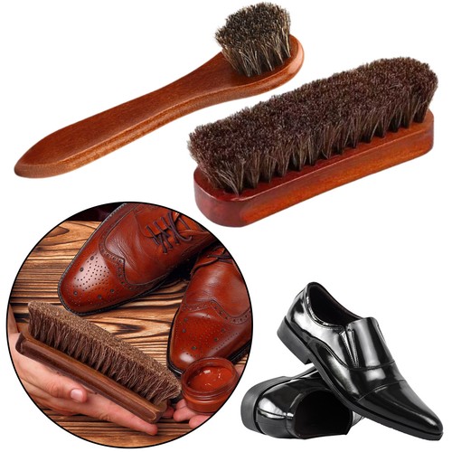 Horsehair shoe brush shine - 2x,