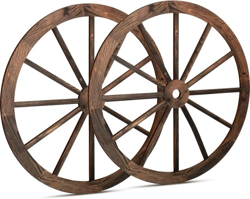 2pcs retro wooden wagon wheel - retro,