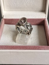 Retired PANDORA 925 ALE Sterling Silver Tied Together Amethyst Ring Size N, 8.5g