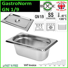 GastroNorm GN 1/9 Food Containers PAN 108 x 176mm Stainless Steel 201 YATO