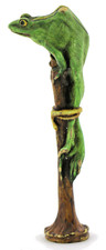 Vienna Bronze Frog on Stake