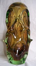 LARGE SKRDLOVICE GLASS VASE