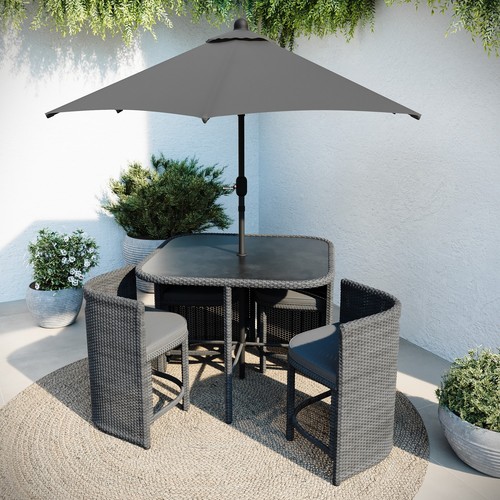 Seater grey rattan cube - seater,