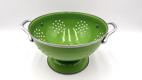 Green enameled qt colander - 1.5,