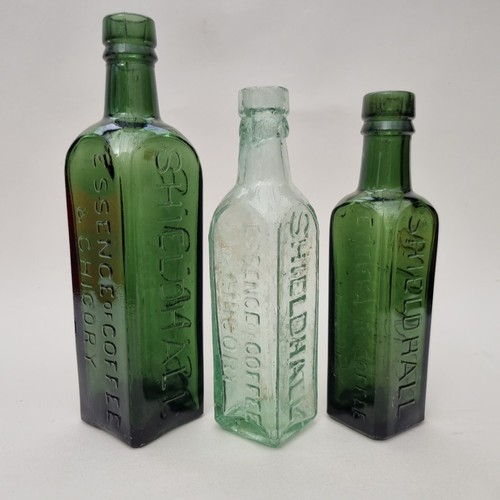 Vintage green glass - x3,