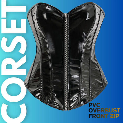 Victorian black pvc overbust - victorian,