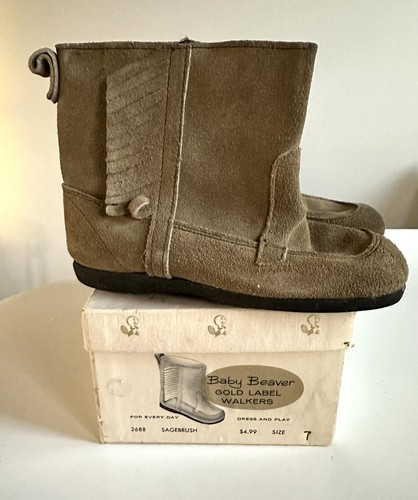 Vintage toddler baby - toddler, suede