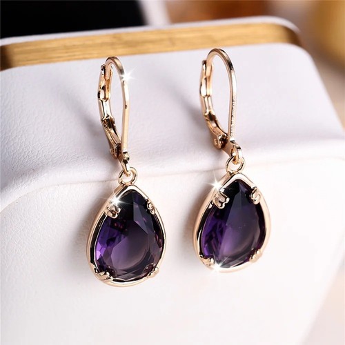 9ct gold purple amethyst - gf,