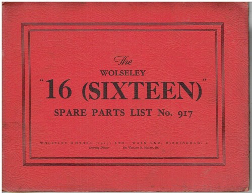 Wolseley chassis - wolseley, (sixteen)