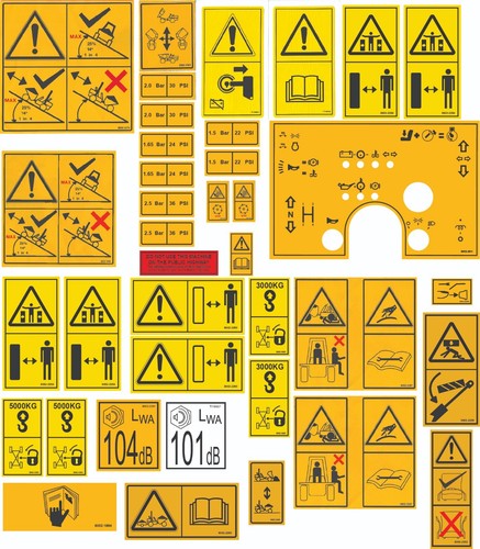 Mecalac dumper safety decals - mecalac,