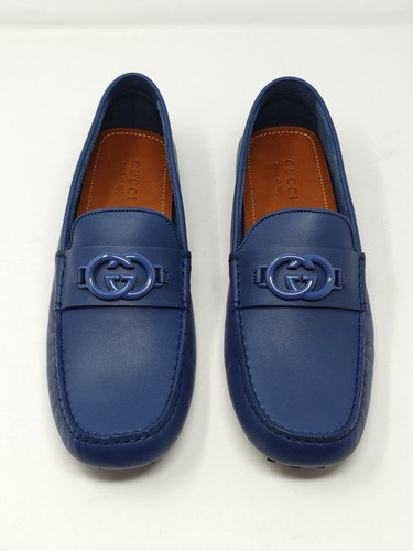 Gucci leather loafers blue - leather,