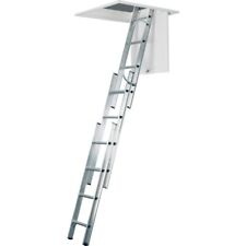 2 Section Loft Ladder & Handrail Aluminium Heavy Duty Chrome 150kg Load 76002