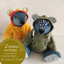 Teddy Bear SEWING PATTERN with clothes, memory bear pattern with coat and hoodie
