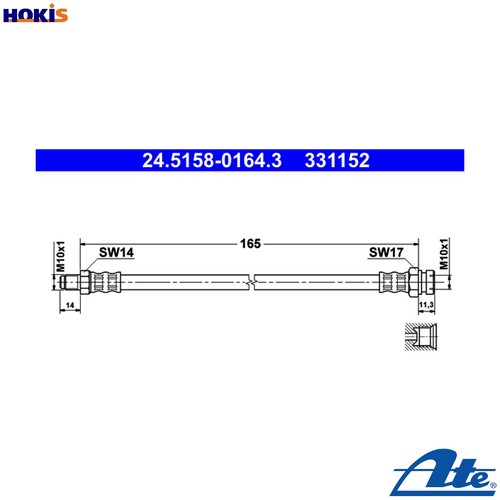 Brake hose 5158 0164 - hose, 24.5158-0164.3