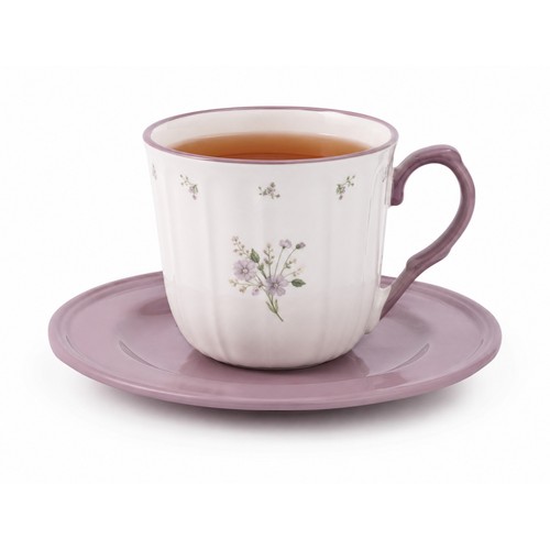 Floral teacup saucer set - &,