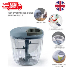 900mL Pull Cord Pulling Food Chopper Manual Vegetable Slicer Hand Blender UK