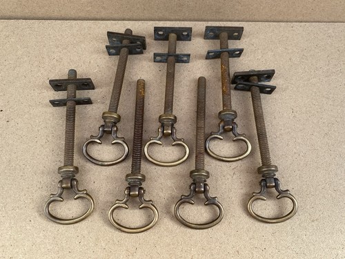 Antique brass cheval - , mirror
